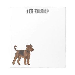 Bloco De Notas Ilustração de desenho animado de cão Airedale terr