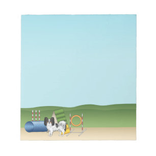 Bloco De Notas Ilustração de desenho animado de cão de agilidade