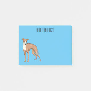 Bloco De Notas Ilustração de desenho animado de cão Greyhound