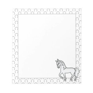 Bloco De Notas Ilustração de desenho animado de cavalo trotando c