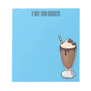 Bloco De Notas Ilustração de desenho animado de Chocolate Milksha
