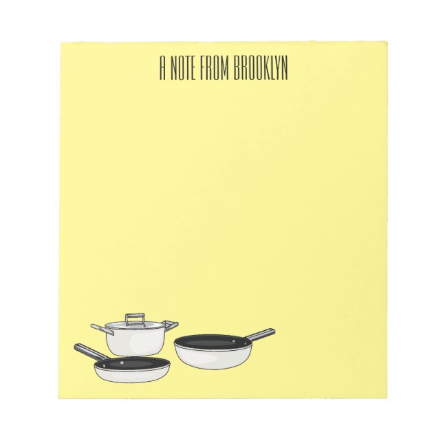 Bloco De Notas Ilustração de desenho animado de conjuntos de cook (Frente)