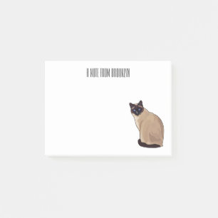 Bloco De Notas Ilustração de desenho animado de gato siamês