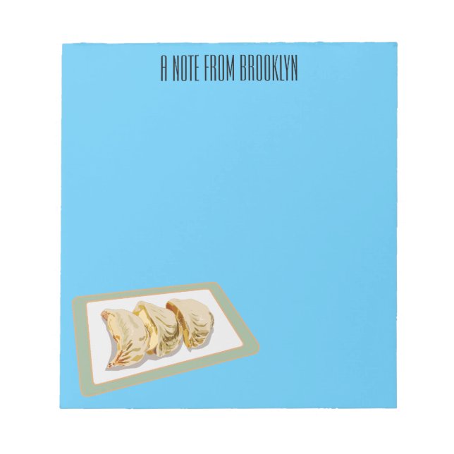 Bloco De Notas Ilustração de desenho animado de Jiaozi / Chinês D (Frente)