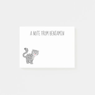 Bloco De Notas Ilustração de desenho animado de leopardo-da-neve