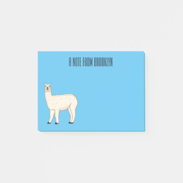 Bloco De Notas Ilustração de desenho animado de Llama (Frente)