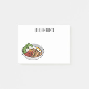 Bloco De Notas Ilustração de desenho animado de macarrão