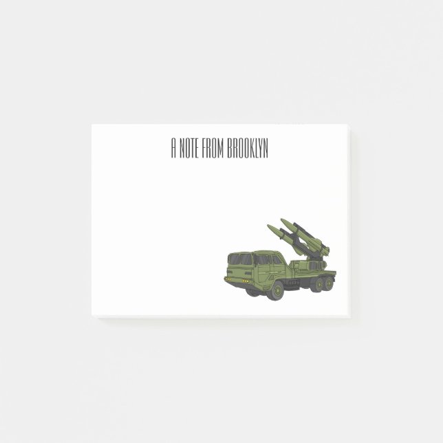 Bloco De Notas Ilustração de desenho animado de mísseis militares (Frente)