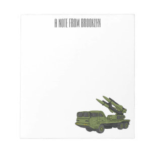 Bloco De Notas Ilustração de desenho animado de mísseis militares