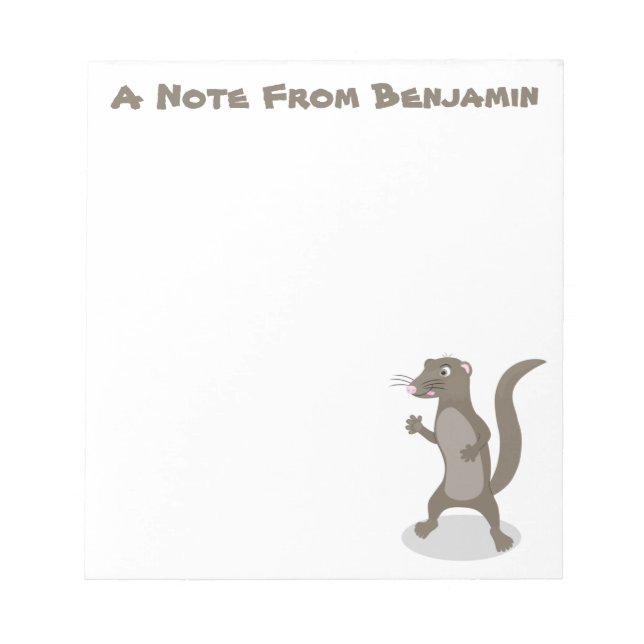 Bloco De Notas Ilustração de desenho animado de monguose (Frente)