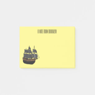 Bloco De Notas Ilustração de desenho animado de navio pirata