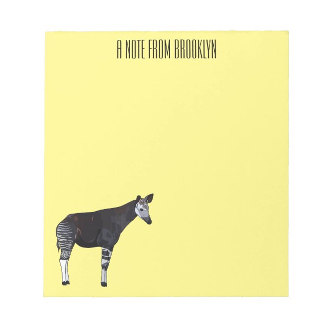 Bloco De Notas ilustração de desenho animado de ocapi (Frente)