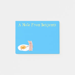 Bloco De Notas Ilustração de desenho animado de ovo e bacon em ka