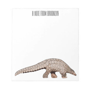 Bloco De Notas Ilustração de desenho animado de Pangolin