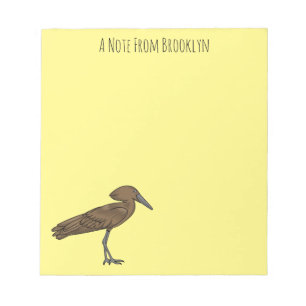 Bloco De Notas Ilustração de desenho animado de pássaros Hamerkop