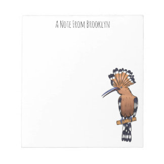 Bloco De Notas Ilustração de desenho animado de pássaros-hópoe-as