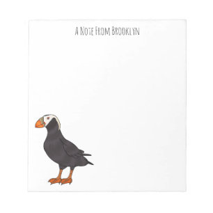 Bloco De Notas Ilustração de desenho animado de pássaros puffin t
