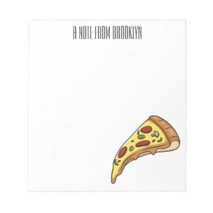Bloco De Notas Ilustração de desenho animado de pizza