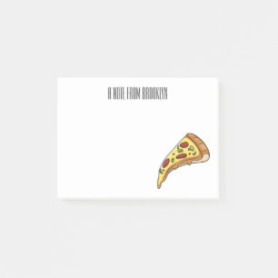 Bloco De Notas Ilustração de desenho animado de pizza