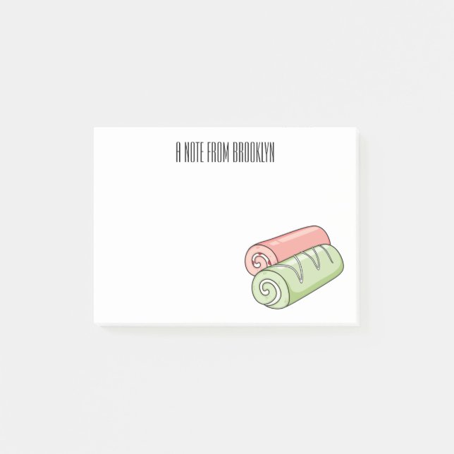 Bloco De Notas Ilustração de desenho animado de rolo/rolo (Frente)