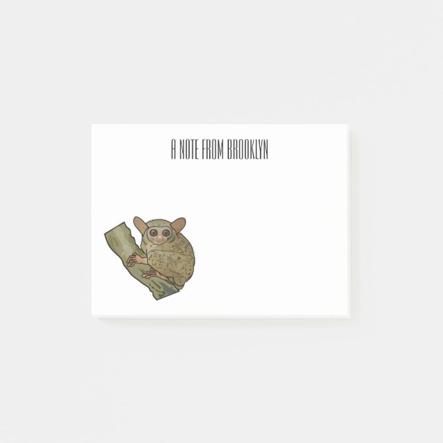 Bloco De Notas Ilustração de desenho animado de Tarsier (Frente)