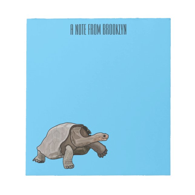 Bloco De Notas Ilustração de desenho animado de tartaruga de Galá (Frente)