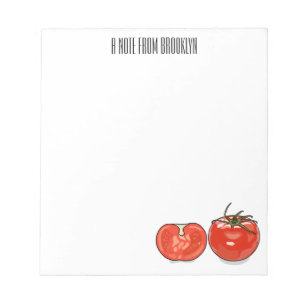 Bloco De Notas Ilustração de desenho animado de tomate
