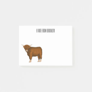 Bloco De Notas Ilustração de desenho animado de vaca em terras al