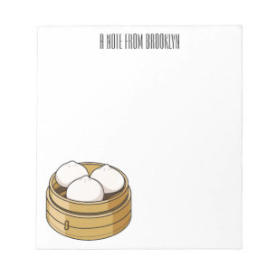 Bloco De Notas Ilustração de desenho animado Dim sum