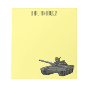 Bloco De Notas Ilustração de desenho animado do Tanque