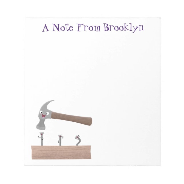 Bloco De Notas Ilustração de desenho animado, engraçada e de mart (Frente)