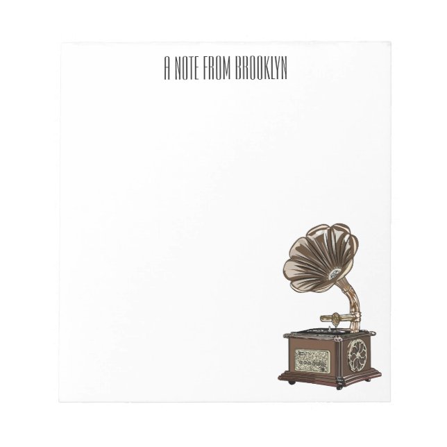 Bloco De Notas Ilustração de desenho animado girável (Frente)