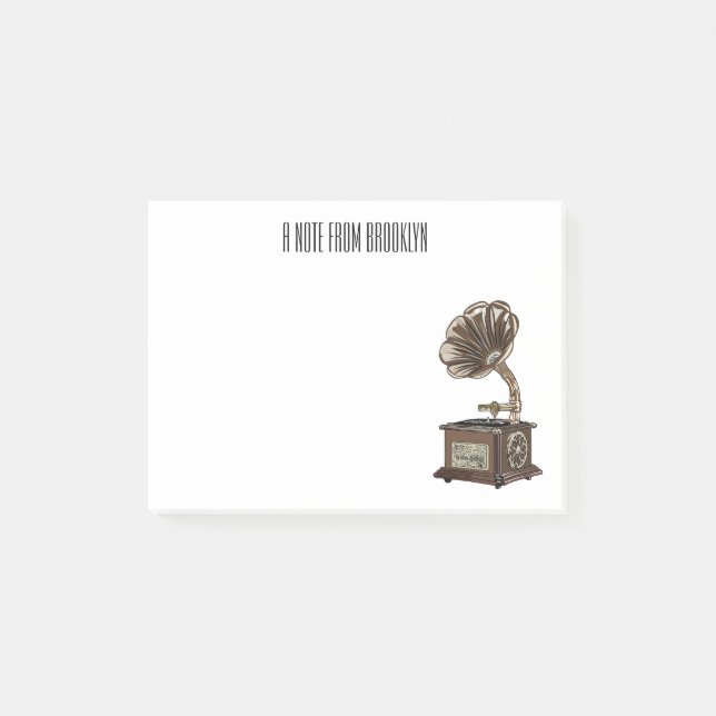 Bloco De Notas Ilustração de desenho animado girável (Frente)