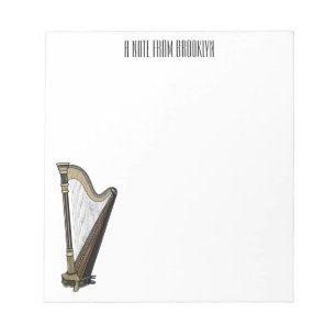 Bloco De Notas Ilustração de desenho animado Harp