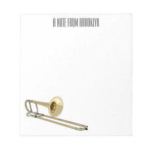 Bloco De Notas Ilustração de desenho animado Trombone