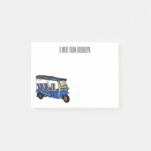 Bloco De Notas Ilustração de desenho animado Tuk tuk