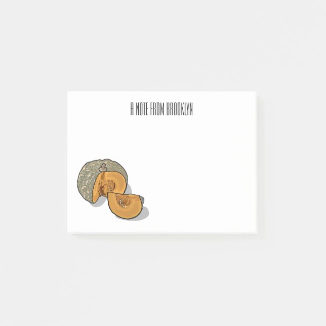 Bloco De Notas Ilustração de desenho de abóbora (Frente)