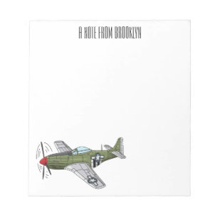 Bloco De Notas Ilustração de desenho de avião militar