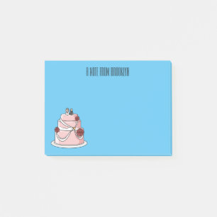 Bloco De Notas Ilustração de desenho de bolo de casamento