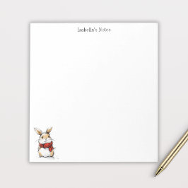 Bloco De Notas Ilustração de desenho de coelho de inverno fofo