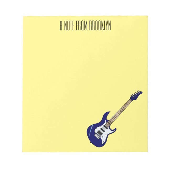 Bloco De Notas Ilustração de desenho de guitarra elétrica (Frente)