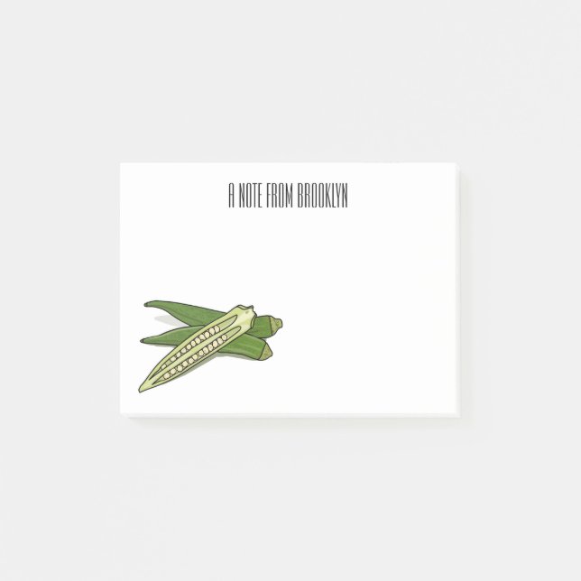 Bloco De Notas Ilustração de desenho de Okra (Frente)