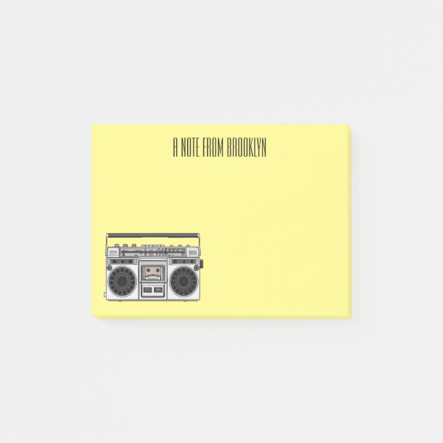 Bloco De Notas Ilustração de desenho de rádio (Frente)