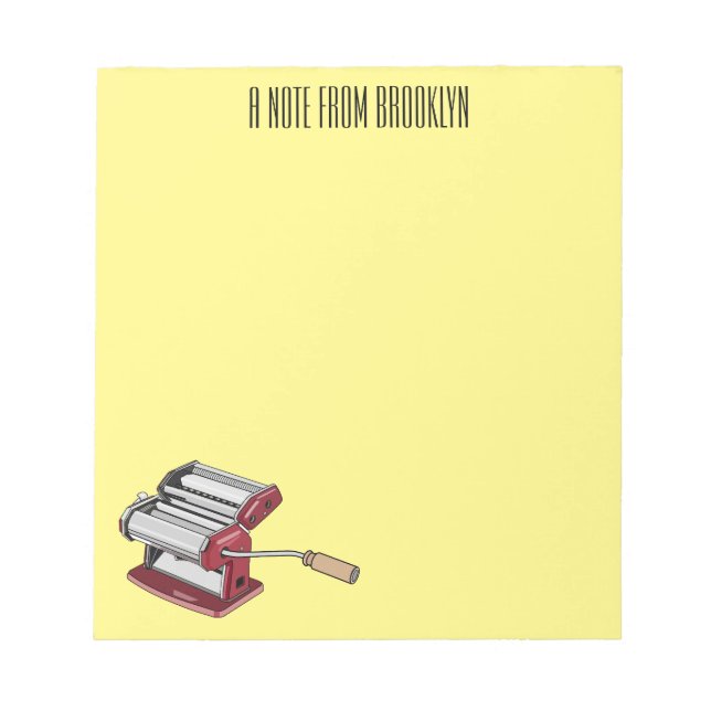 Bloco De Notas Ilustração de desenho do fabricante de massas (Frente)