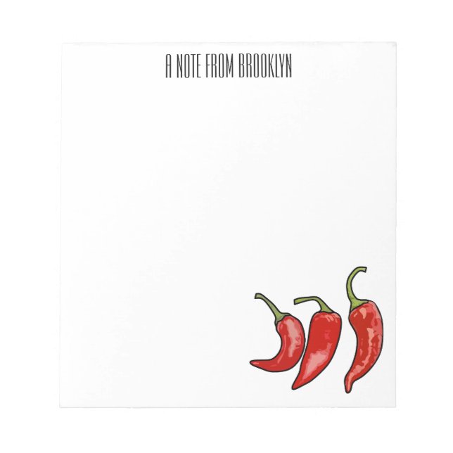 Bloco De Notas Ilustração de desenho em chili (Frente)