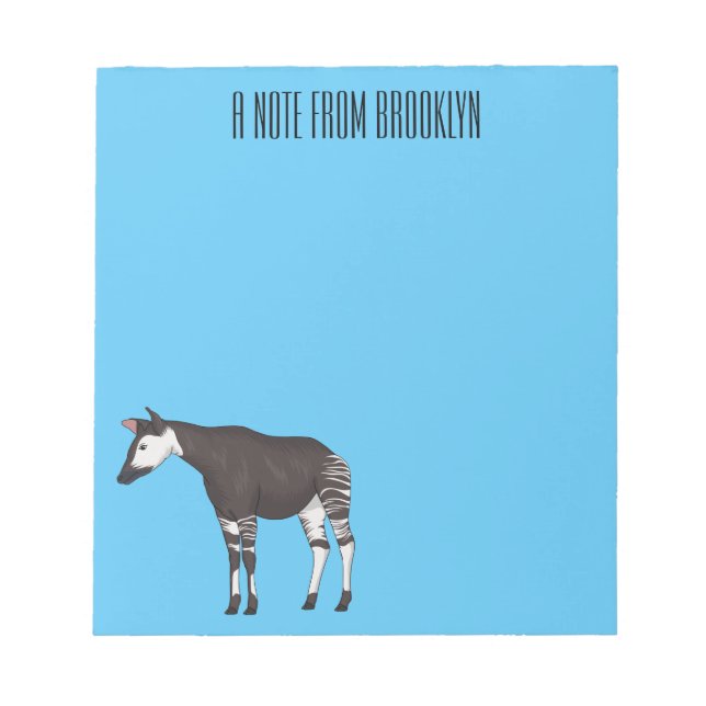 Bloco De Notas Ilustração de desenho em Okapi (Frente)