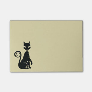 Bloco De Notas Ilustração de Felino Elegante com Gato Negro