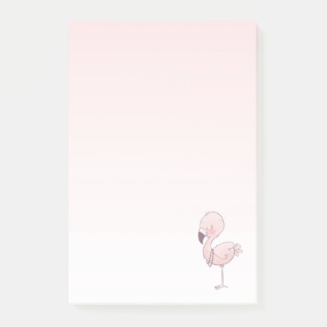 Bloco De Notas Ilustração de Flamingo Cor-de-Rosa (Frente)