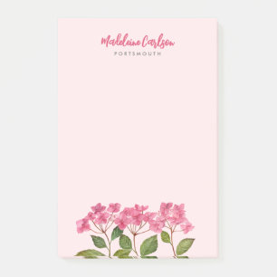 Bloco De Notas Ilustração de Lacecaps de Hydrangea Pink de Aquare