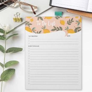 Bloco De Notas Ilustração de limão fofo Lista de tarefas Checklis